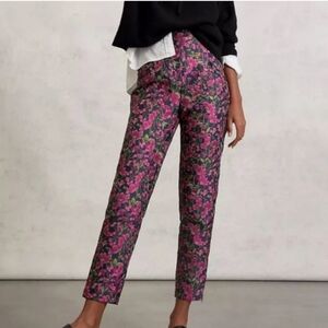 Anthropologie En Saison Lilija Jacquard straight Trousers Sz S NWT